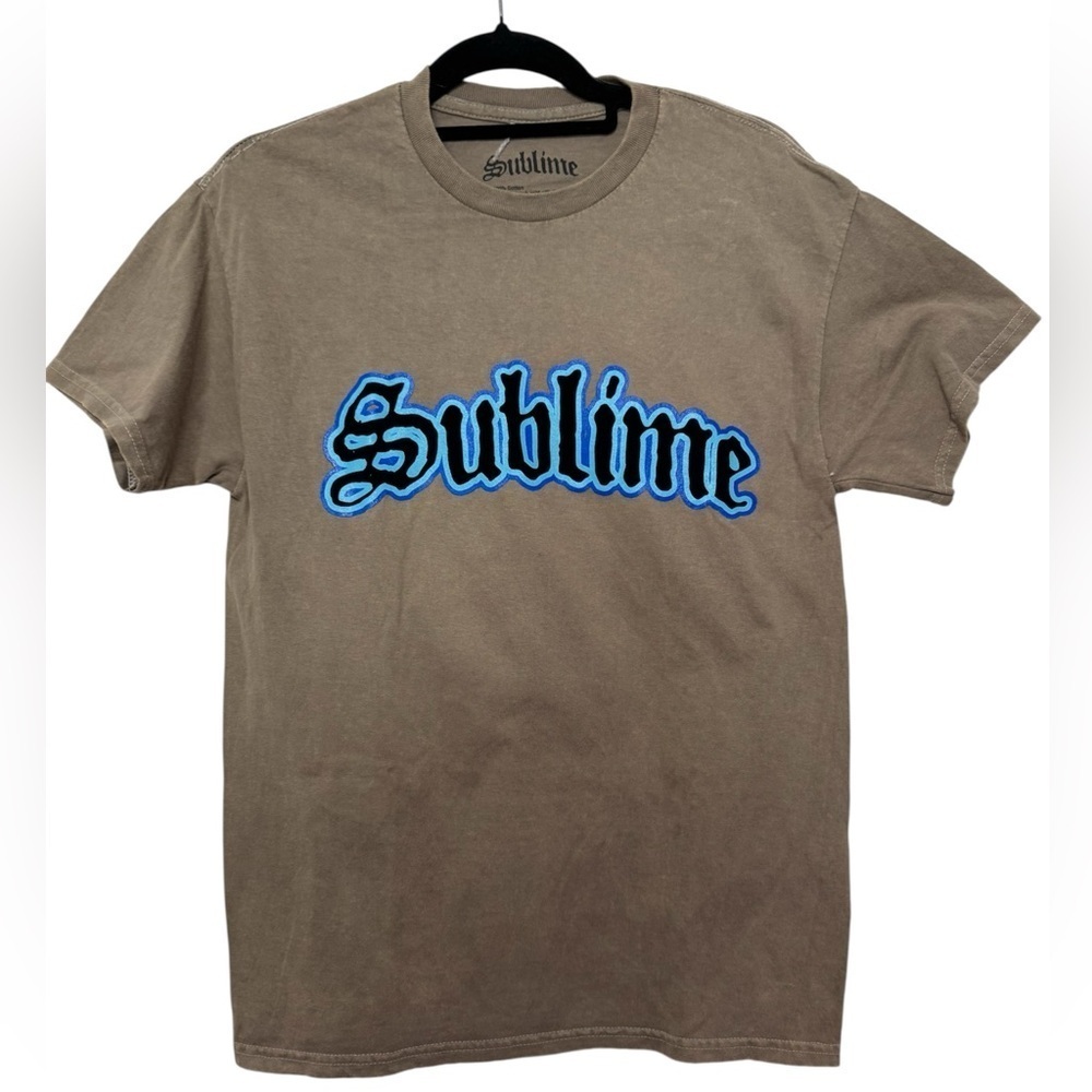 Sublime Long Beach Flaming Heart T-shirt Unisex Size Med Punk Rock Ska Khaki